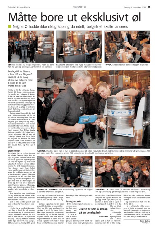 Utdrag fra Grimstad Adressetidende, 06.12.2012